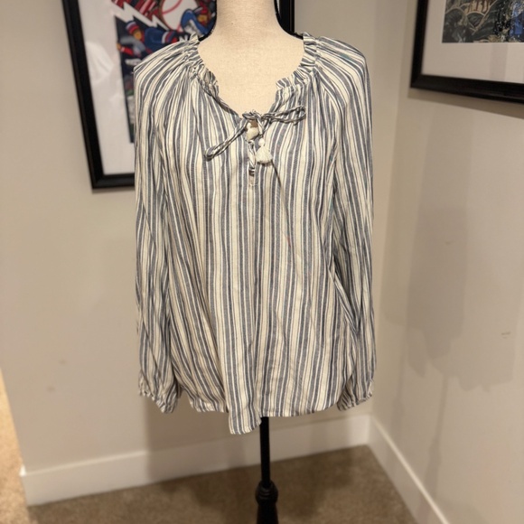 Paige - Karra Stripe Ruffle Top - Size L - Picture 2 of 2